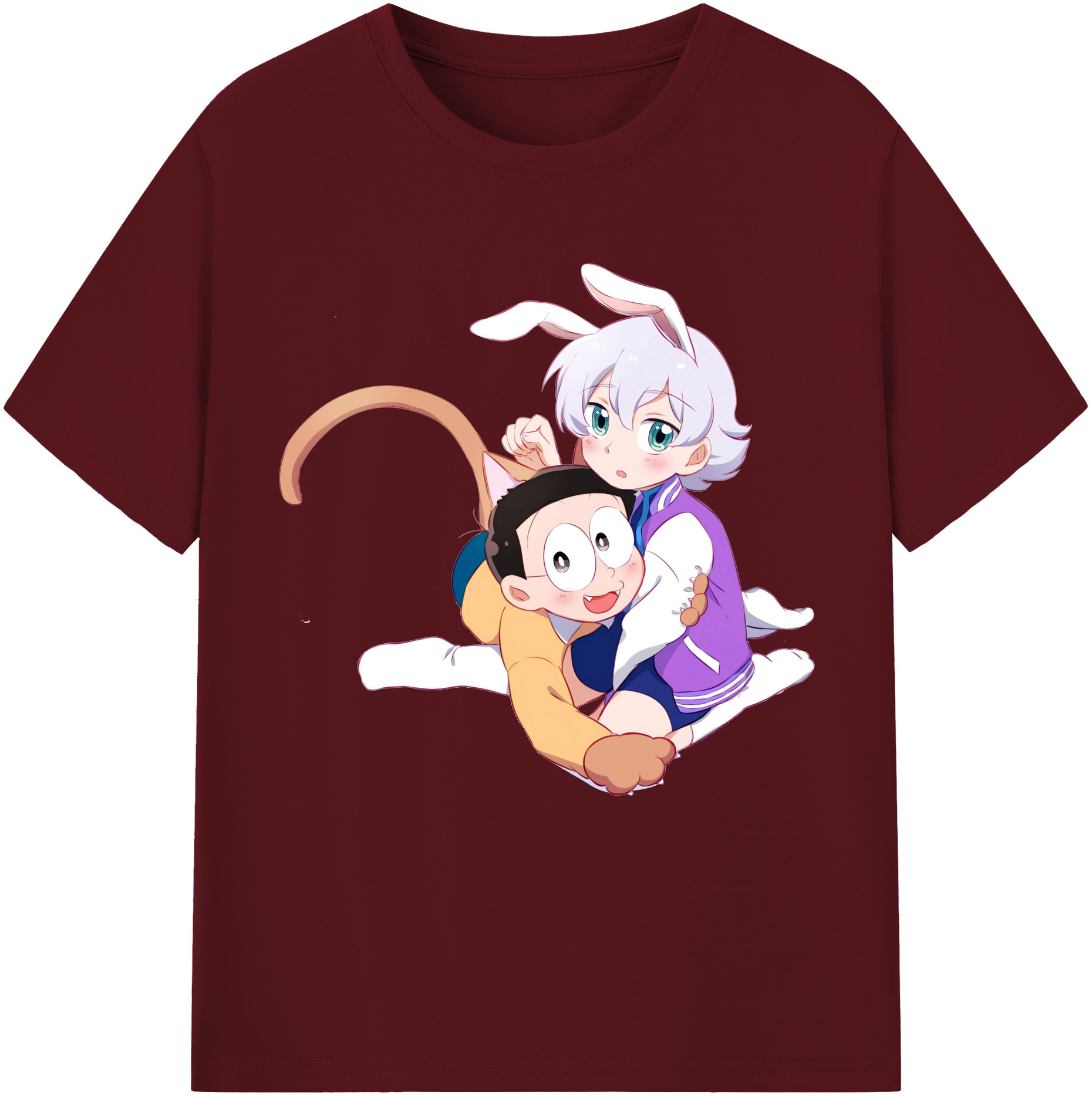 （画像用） ドラえもん 野比 のび太 Doraemon Nobita Nobi 綿100％半袖Tシャツ（フロントプリント）